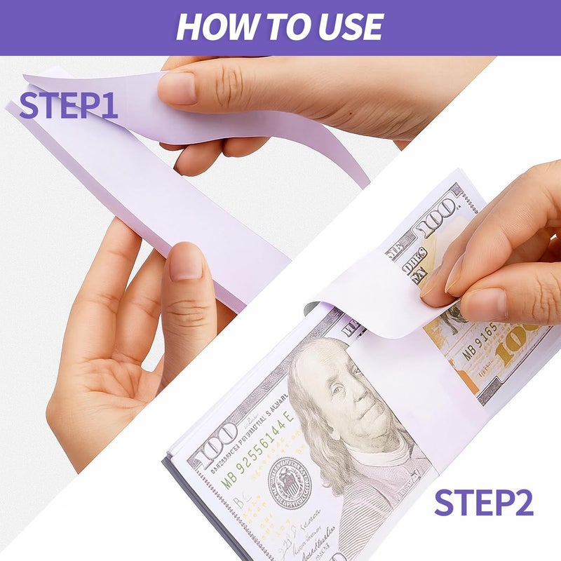 Bolsdoic 300pcs Currency Straps for Cash Management，4 Colors Self Adhesive Money Wrappers for Bills，Money Band Bill Wrappers for Banks, Businesses, and Home - Image 5